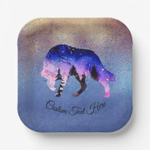Assiettes En Carton Mystical Wolf Spirit Animal Personnalisé