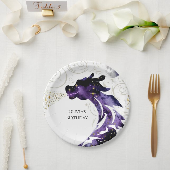 Assiettes En Carton Mythique Joyeux Dragon Anniversaire (Mariage)