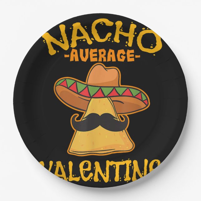 Assiettes En Carton Nacho Moyenne Valentine Couple Mexicain Valentin (Devant)