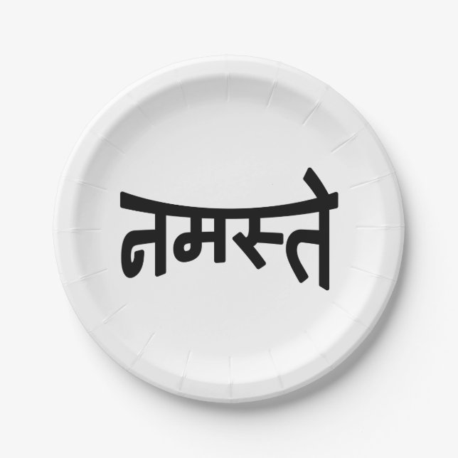 Assiettes En Carton Namaste (न म स् ते) - Script Devanagari (Devant)