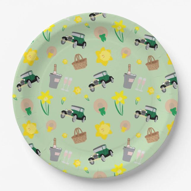 Assiettes En Carton Nantucket Daffodil Weekend Plaques papier (Devant)