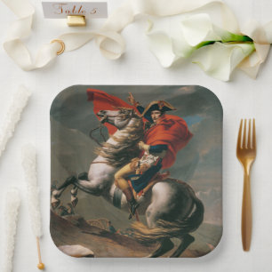 Assiettes En Carton Napoléon avec cheval, Col du Saint-Bernard