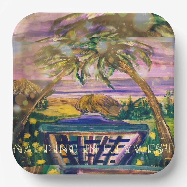 Assiettes En Carton Napping in Key West Fun and Casual (Recto)