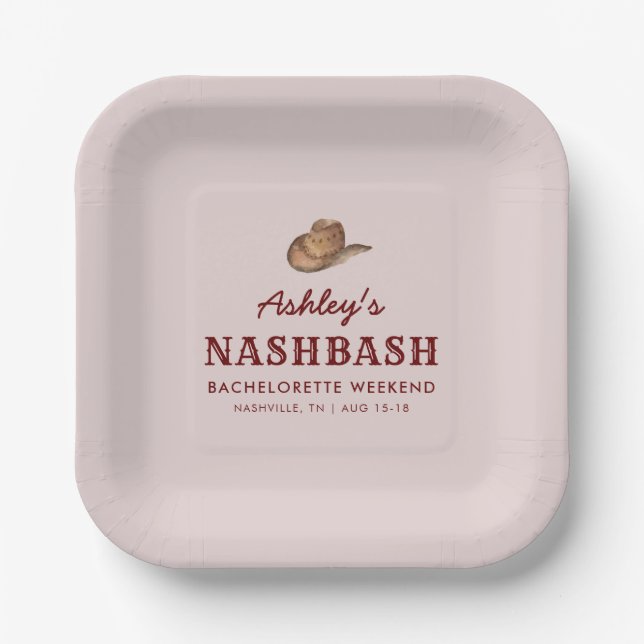 Assiettes En Carton Nash Bash Nashville Enterrement de Vie de Jeune Fi (Recto)