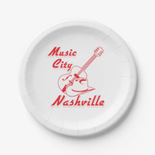 Assiettes En Carton Nashville. Ville de musique