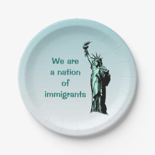 Assiettes En Carton Nation des immigrants Plaques en papier