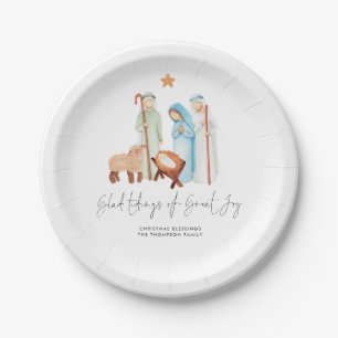 Assiettes En Carton Nativité Nom Scène Glad Tidings Of Great Joy