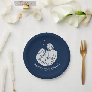 Assiettes En Carton Nativité simple et élégante Bébé Jésus Joyeux Noël