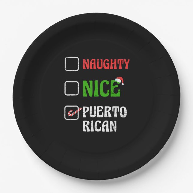 Assiettes En Carton Naughty Nice Puertorican Santa Holiday Sweet  (Devant)