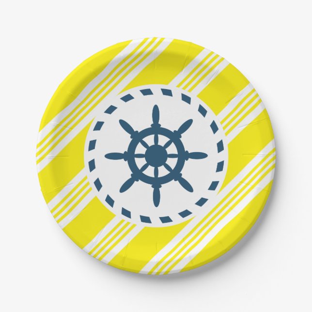 Assiettes En Carton Nautical design (Devant)