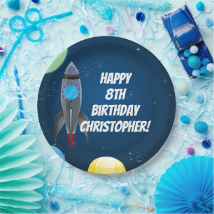 Assiettes En Carton Navire à fusée spatiale