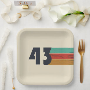 Assiettes En Carton né en 1943 anniversaire vintage