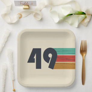 Assiettes En Carton né en 1949 anniversaire vintage