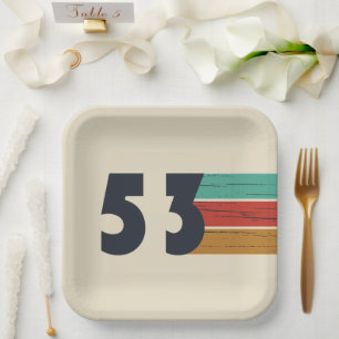Assiettes En Carton né en 1953 anniversaire vintage