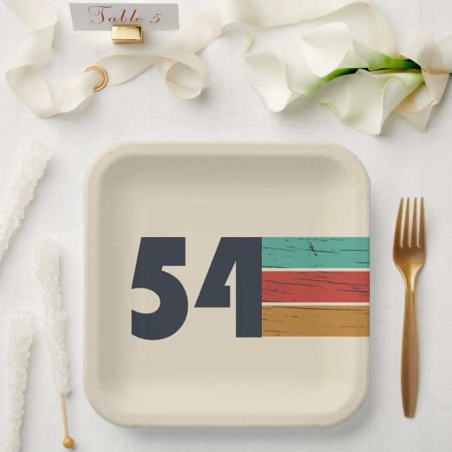 Assiettes En Carton né en 1954 anniversaire vintage (Mariage)