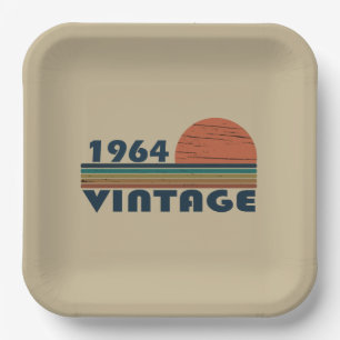 Assiettes En Carton Né en 1964 anniversaire vintage