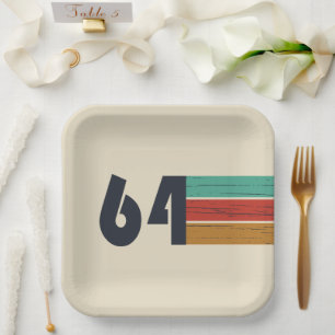Assiettes En Carton né en 1964 anniversaire vintage
