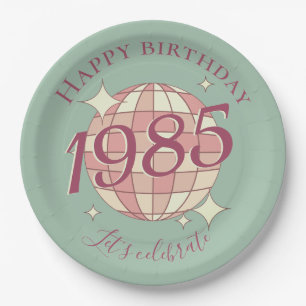 Assiettes En Carton Né en 1985 Décor de fête de 40e anniversaire Papie
