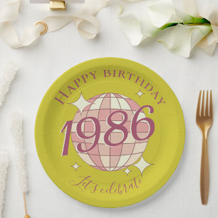 Assiettes En Carton Née en 1986 Décoration de fête d'anniversaire 40 a