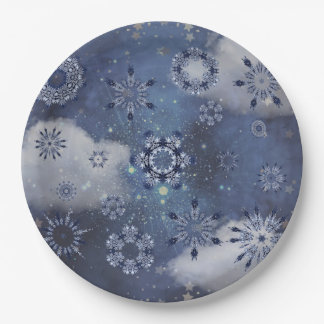 Assiettes En Carton Neige bleue