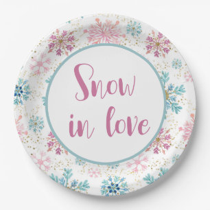 Assiettes En Carton Neige en amour Plaques en papier, Snowflakes