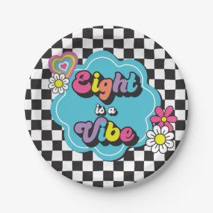 Assiettes En Carton Neon 90s Retro Eight est une Vibe 8e anniversaire