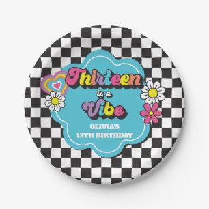 Assiettes En Carton Neon 90s Retro Thirteen est un Vibe 13e anniversai