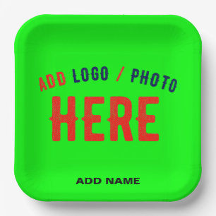 ASSIETTES EN CARTON NEON VERT MODERNE ET ÉLÉGANT MARQUE VÉRIFIÉE