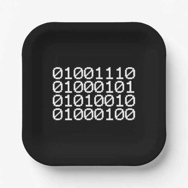 ASSIETTES EN CARTON NERD BINAIRE (Recto)