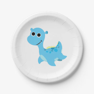 Assiettes En Carton Nessie bleu mignon