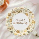 Assiettes En Carton Neutral Safari Animals Wild One First Birthday<br><div class="desc">A soft and charming safari-themed design featuring gentle watercolor animals surrounded by delicate wildflowers and botanical greenery. Sweet lions, giraffes, elephants, and zebras create a whimsical storybook scene in warm neutral tones of beige, cream, and soft sage. The elegant arch layout and botanical details give this design a timeless and...</div>