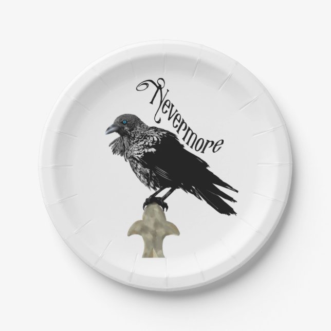 Assiettes En Carton Nevermore Raven (Devant)