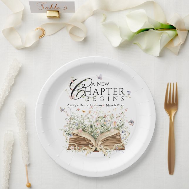 Assiettes En Carton New Chapter Book Theme bridal shower (Mariage)