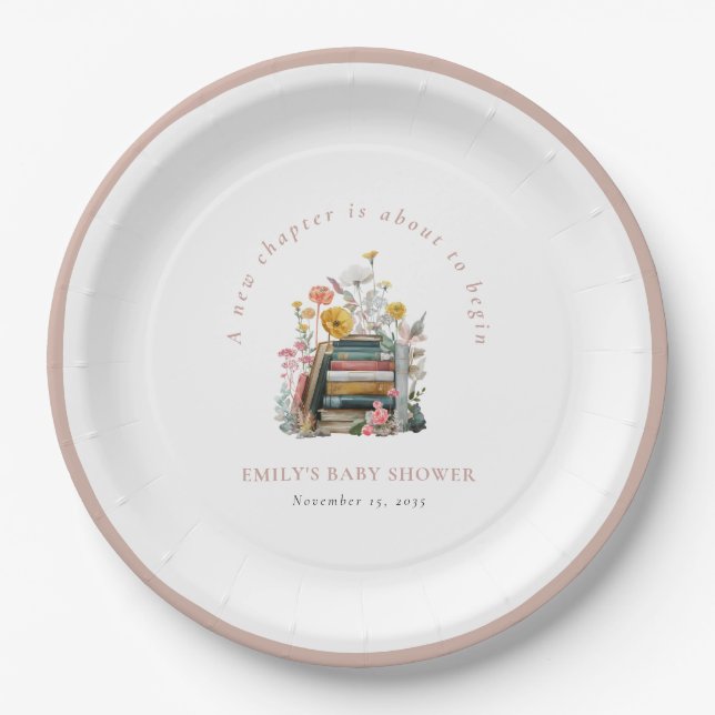 Assiettes En Carton New Chapter Floral Baby Shower (Devant)