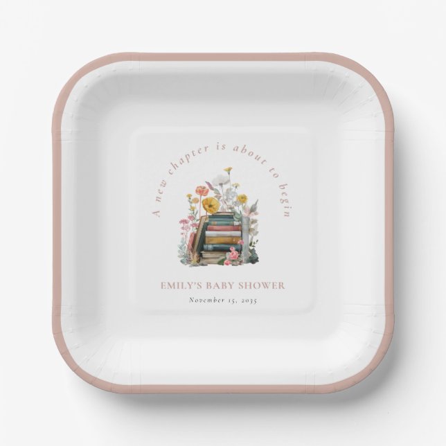 Assiettes En Carton New Chapter Floral Baby Shower (Recto)