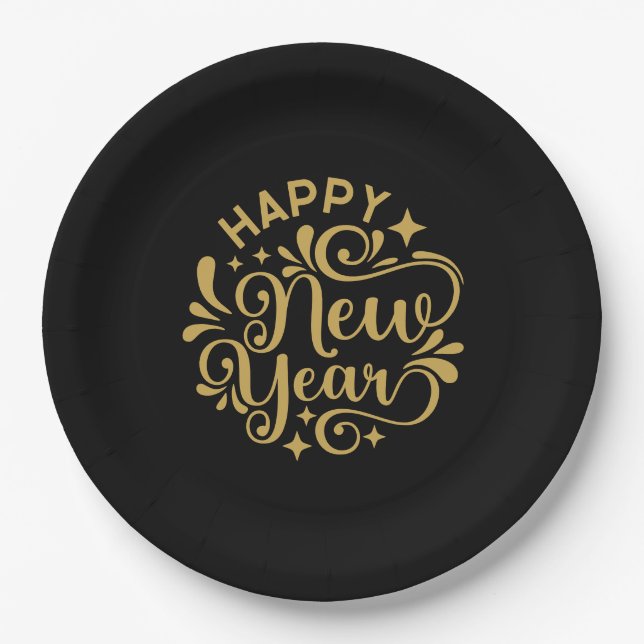 Assiettes En Carton New Year (Devant)
