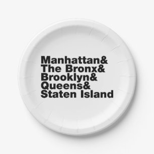 Assiettes En Carton ~ New York City de cinq villes