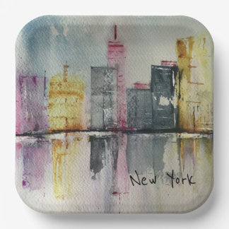 Assiettes En Carton New York NYC Skyline Cityscape