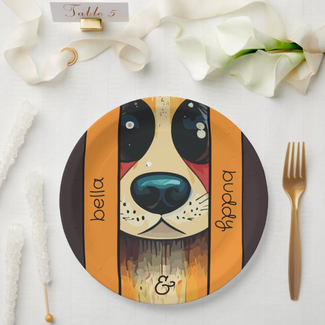 Assiettes En Carton Nez de chien (Mariage)