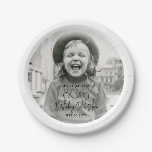 Assiettes En Carton N'IMPORTE QUEL Anniversaire Chic Style Typographie