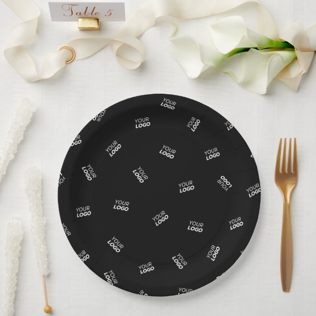 Assiettes En Carton N'importe quel logo ou image téléchargée | Motif d (Mariage)