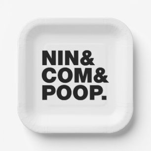 ASSIETTES EN CARTON NIN & COM & POOP.