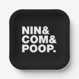 ASSIETTES EN CARTON NIN & COM & POOP.