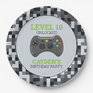 Assiettes En Carton Niveau supérieur de jeu vidéo Manette Fête d'anniv
