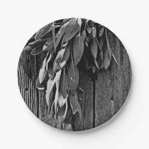Assiettes En Carton Niveaux de gris en bois de Gris de Grange coupé