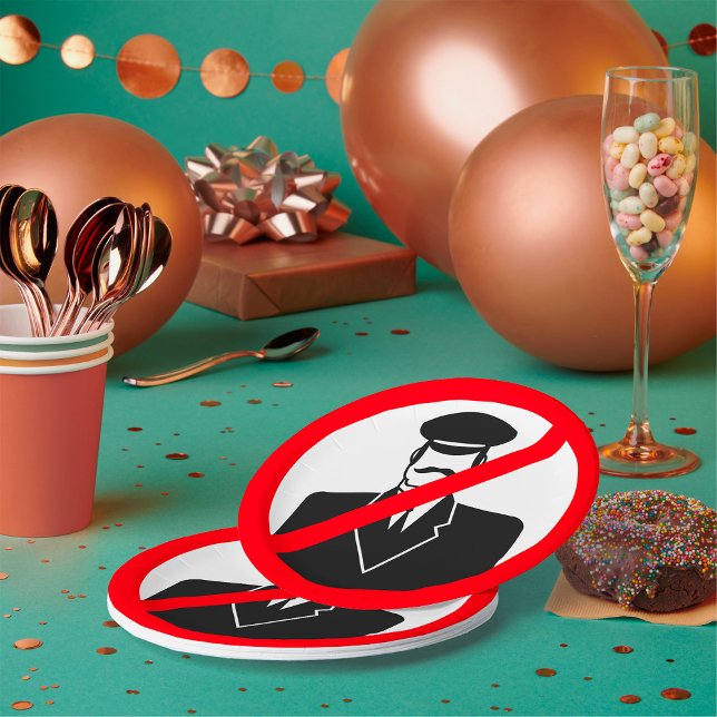 Assiettes En Carton No Chauffeur Allowed Symbol Funny Warning (Créateur téléchargé)