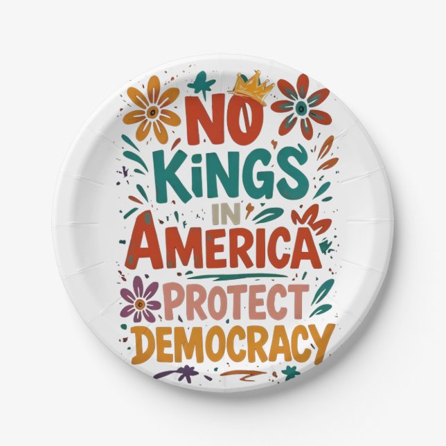 Assiettes En Carton No King In America American Democracy  (Devant)