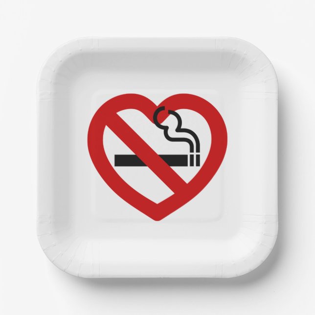 Assiettes En Carton No Love For Smoking Sign (Recto)