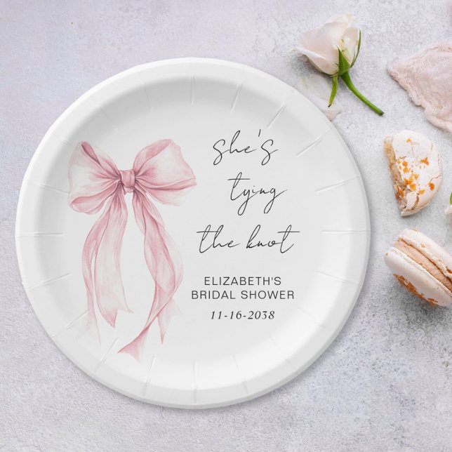 Assiettes En Carton Noce de mariage à l'aquarelle rose chic (Créateur téléchargé)