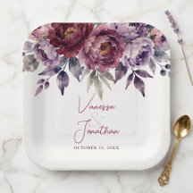 Noces d'automne au pivoine aquarelle prune de Bour